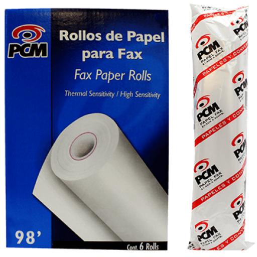 [PCM_FAX30PCM6] PCM Papel Fax PCM 30 Mts C/6 Rollos