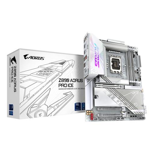 [GIGABYTE_Z890 AORUS PRO ICE] MOTHERBOARD GIGABYTE (Z890 AORUS PRO ICE) SOCKET 1851, 4*DDR5 9500MHZ, ATX, WIFI7/BT