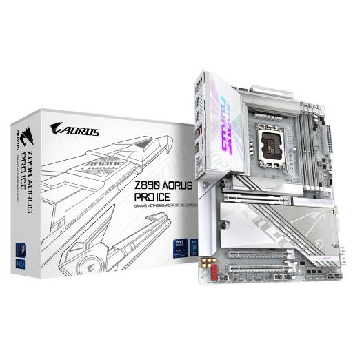 [GIGABYTE_Z890 AORUS PRO ICE] MOTHERBOARD GIGABYTE (Z890 AORUS PRO ICE) SOCKET 1851, 4*DDR5 9500MHZ, ATX, WIFI7/BT