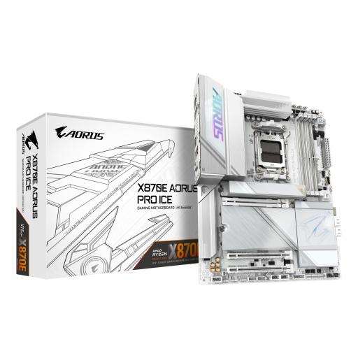 [GIGABYTE_X870E AORUS PRO ICE] MOTHERBOARD GIGABYTE (X870E AORUS PRO ICE) SOCKET AM5,4*DDR5 8000MHZ, HDMI, ATX, WIFI7/ BT