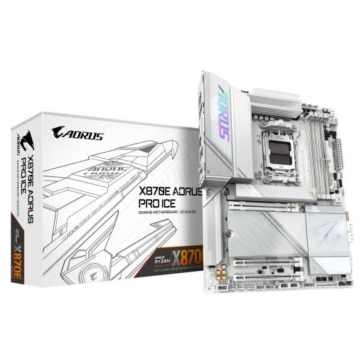 [GIGABYTE_X870E AORUS PRO ICE] MOTHERBOARD GIGABYTE (X870E AORUS PRO ICE) SOCKET AM5,4*DDR5 8000MHZ, HDMI, ATX, WIFI7/ BT