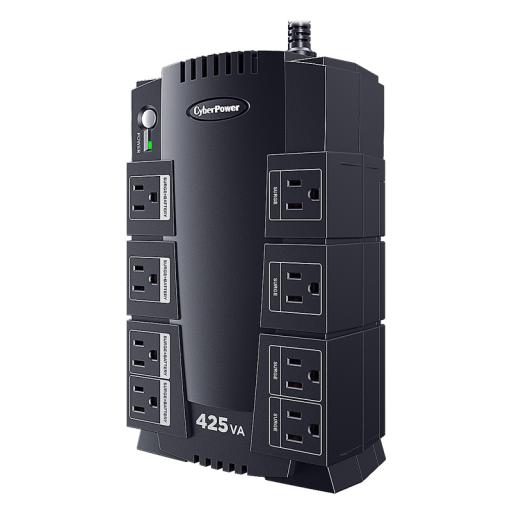 [CYBERPOWER_CP425SLG] CyberPower UPS de 425 VA/255 W, Topología Standby, Entrada 120 Vca NEMA 5-15P, Tipo Gabinete Compacto, Con 8 Tomas NEMA 5-15R