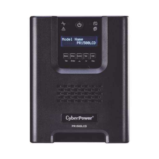 [CYBERPOWER_PR1500LCD] CyberPower UPS de 1500 VA/1500 W, Topología Línea Interactiva, Entrada 120 Vca NEMA 5-15P, Onda Senoidal Pura, Mini Torre, Con 8 Tomas NEMA 5-15R