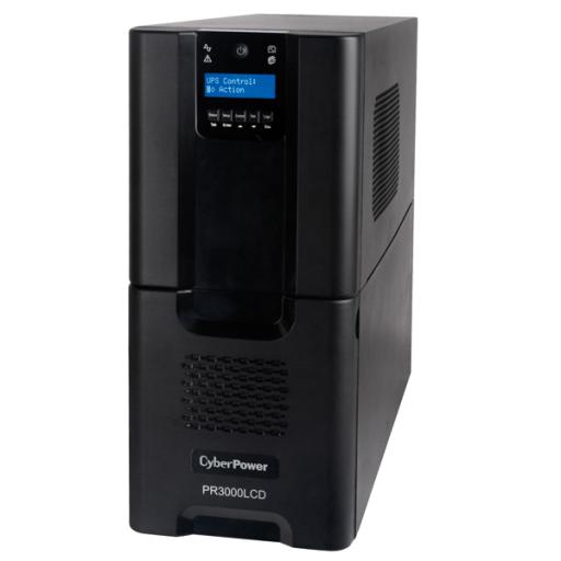 [CYBERPOWER_PR3000LCD] CyberPower UPS de 3000 VA/2700 W, Topología Línea Interactiva, Entrada 120 Vca NEMA L5-30P, Onda Senoidal Pura, Tipo Torre, Con 8 Tomas NEMA 5-15R y 2 NEMA 5-20R