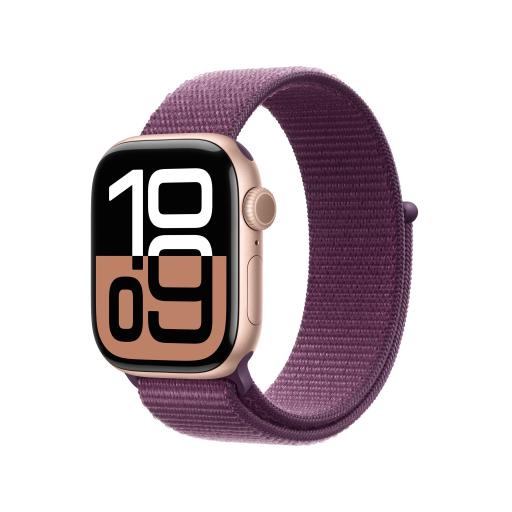 [APPLE_MWWK3AM/A] Apple Watch Series 10 GPS 42mm Rose Gold Aluminium Case with Plum Sport Loop