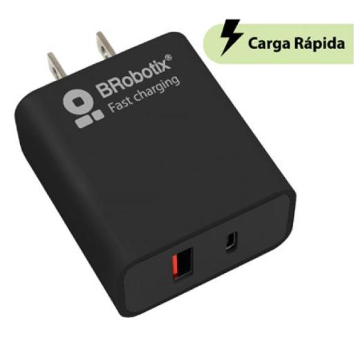 [BROBOTIX_6006658] CARGADOR 18W CARGA RÁPIDA DUAL USB V3.0 BRobotix.