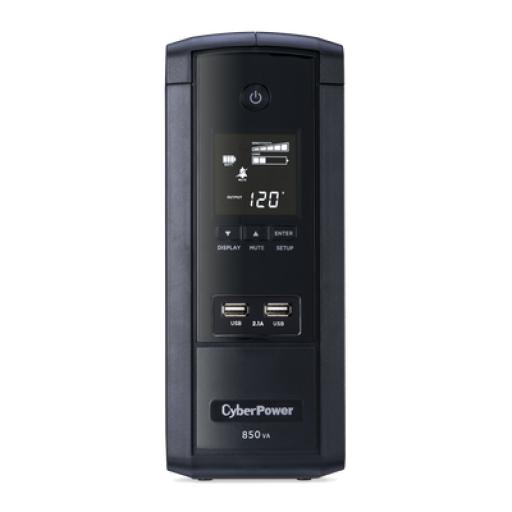 [CYBERPOWER_BRG850AVRLCD5Y] CyberPower UPS de 850 VA/510 W, Topología Línea Interactiva, Entrada 120 Vca NEMA 5-15P, Tipo Torre, Con 10 Tomas NEMA 5-15R, 5 años de garantía