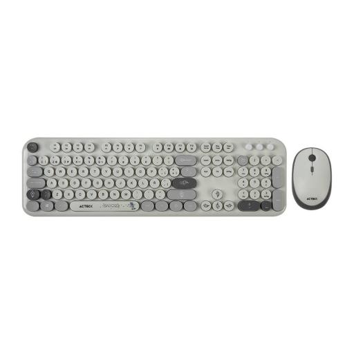 [ACTECK_AC-940184] KIT TECLADO Y MOUSE INALAMBRICO ACTECK (AC-940184) MK485 CHIC K-COLORS,RF USB,85 TECLAS,100%,GRIS