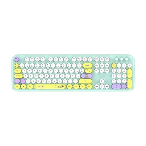 [ACTECK_AC-940191] KIT TECLADO Y MOUSE INALAMBRICO ACTECK (AC-940191) MK485 CHIC K-COLORS,RF USB,85 TECLAS,100%,VERDE