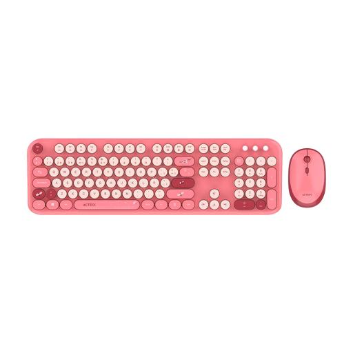 [ACTECK_AC-940207] KIT TECLADO Y MOUSE INALAMBRICO ACTECK (AC-940207) MK485 CHIC K-COLORS,RF USB,85 TECLAS,100%,ROJO