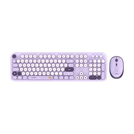 [ACTECK_AC-940214] KIT TECLADO Y MOUSE INALAMBRICO ACTECK (AC-940214) MK485 CHIC K-COLORS,RF USB,85 TECLAS,100%,VIOLETA