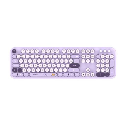 [ACTECK_AC-940214] KIT TECLADO Y MOUSE INALAMBRICO ACTECK (AC-940214) MK485 CHIC K-COLORS,RF USB,85 TECLAS,100%,VIOLETA