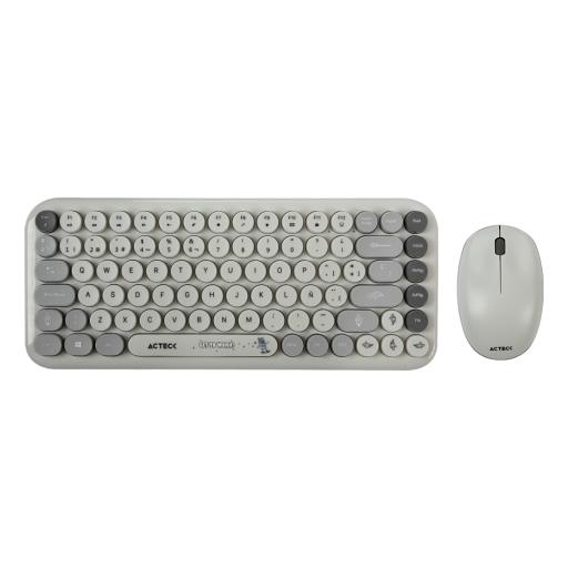 [ACTECK_AC-940221] KIT TECLADO Y MOUSE INALAMBRICO ACTECK (AC-940221) MK480 CHIC K-COLORS,RF USB,85 TECLAS,65%,GRIS