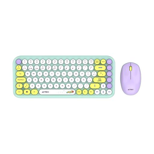 [ACTECK_AC-940238] KIT TECLADO Y MOUSE INALAMBRICO ACTECK (AC-940238) MK480 CHIC K-COLORS,RF USB,85 TECLAS,65%,VERDE