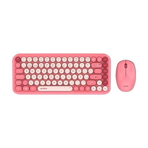 [ACTECK_AC-940245] KIT TECLADO Y MOUSE INALAMBRICO ACTECK (AC-940245) MK480 CHIC K-COLORS,RF USB,85 TECLAS,65%,ROJO
