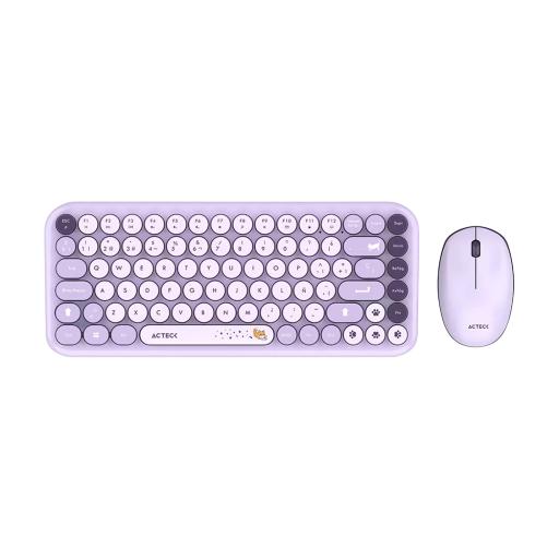 [ACTECK_AC-940252] KIT TECLADO Y MOUSE INALAMBRICO ACTECK (AC-940252) MK480 CHIC K-COLORS,RF USB,85 TECLAS,65%,VIOLETA