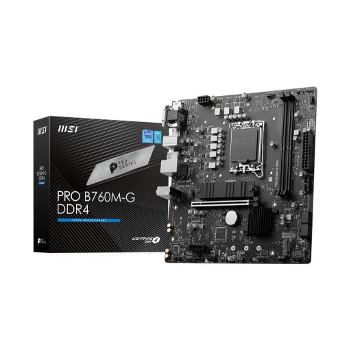 [MSI_PRO B760M-G] MOTHERBOARD MSI (PRO B760M-G) SOCKET 1700, 2*DDR4 4800,HDMI,DP, D-SUB, 2*M.2, MICRO ATX