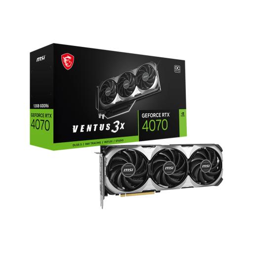 [MSI_RTX 4070 VENTUS 3X E1 12G OC] TARJETA DE VIDEO MSI (RTX 4070 VENTUS 3X E1 12G OC) 12GB GDDR6X, 2520 MHZ, 1*HDMI, 3*DP