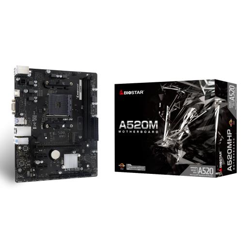 [BIOSTAR_A520MHP] MOTHERBOARD BIOSTAR (A520MHP) SOCKET AM4,MICRO ATX,2*DDR4,PS2,VGA,HDMI,RJ45,DP,AUDIO 6CH