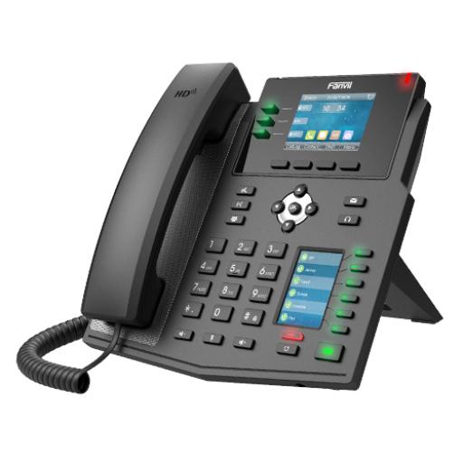 [FANVIL_X4U] Fanvil Teléfono IP Empresarial con Estándares Europeos, 12 lineas SIP con pantalla a color, 30 teclas DSS/BLF, puertos Gigabit, IPv6, Opus y conferencia de 3 vías, PoE/DC