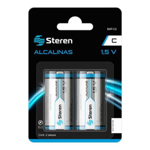 [STEREN_BAT-C2] Steren Pilas Steren Alcalinas Tipo C 1.5V C/2 Pzas