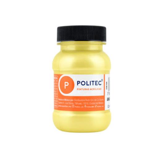 [POLITEC_29518] Politec Pintura Acrilica Politec Amarillo Metalico 100ml No 518  Caja c/6 piezas