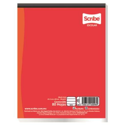 [SCRIBE_4553] Scribe Block Pegado Scribe Profesional C7 Cuadro Grande 80 Hojas
