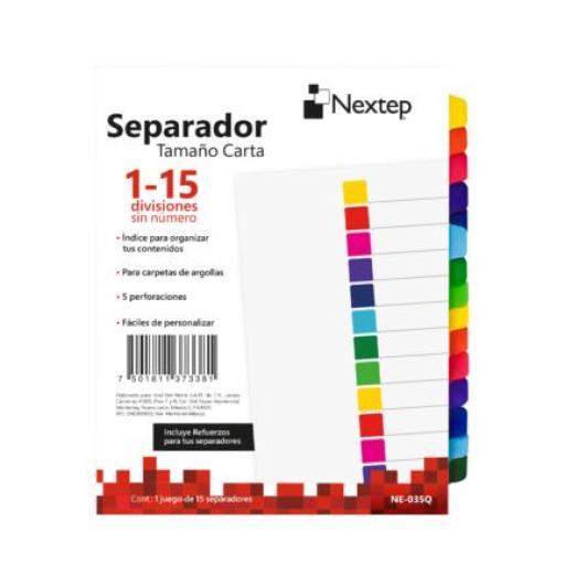 [NEXTEP_NE-035Q] Nextep Separador Nextep Economico 15 Divisiones sin Numero