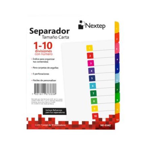 [NEXTEP_NE-034Z] Nextep Separador Nextep Economico 10 Divisiones con Numero