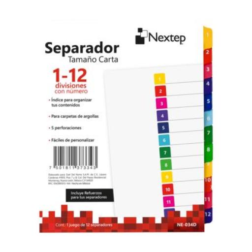 [NEXTEP_NE-034D] Nextep Separador Nextep Economico 12 Divisiones con Numero