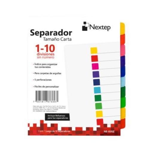 [NEXTEP_NE-035Z] Nextep Separador Nextep Economico 10 Divisiones sin Numero