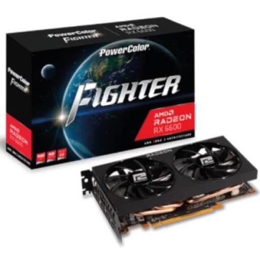 [AMD_AXRX 6600 8GBD6-3DH] AMD Tarjeta de Video AMD PowerColor Fighter Radeon RX6600 8GB Dual Fan GDDR6 PCIe 4.0 128-bit 1xHDMI 3xDP