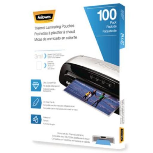 [FELLOWES_5744301] Fellowes Cubierta Fellowes para Laminadora T/Carta 3 Micras C/50 piezas