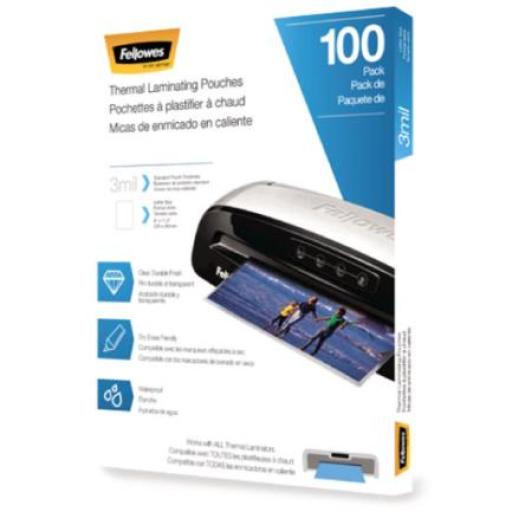 [FELLOWES_5743301] Fellowes Cubierta Fellowes para Laminadora T/Carta 3 Micras C/100 piezas