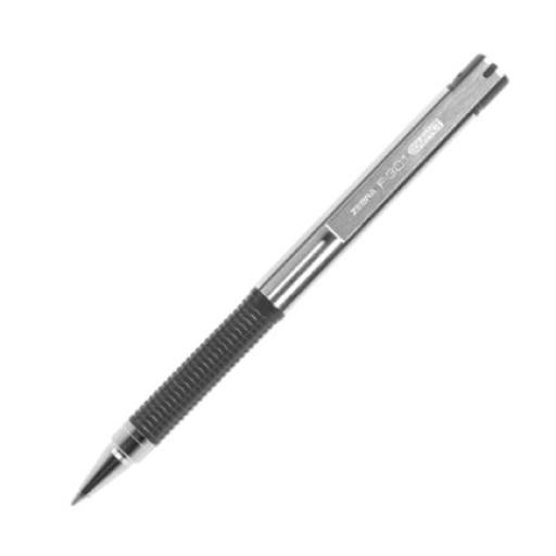 [ZEBRA_705GRSFNC012] Zebra Boligrafo F-301 compac grip gris punto fino tinta negra cuerpo de Acero inoxidable caja c/12