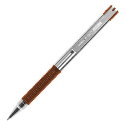 [ZEBRA_705NJAFNC012] Zebra Boligrafo F-301 compac grip naranja punto fino tinta negra cuerpo de Acero inoxidable caja c/12