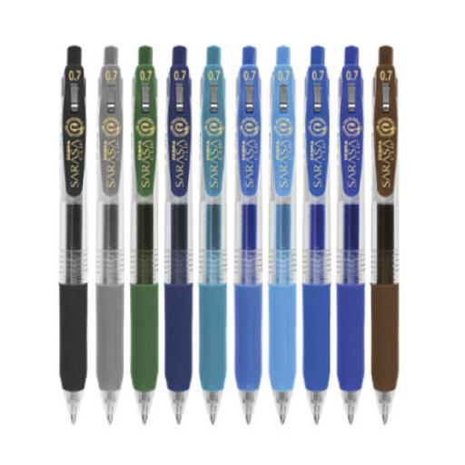 [ZEBRA_808STWMDE010] Zebra Boligrafo Zebra Sarasa Clip rollerball retractil punto mediano 0.7 tinta gel colores urtidos Wnter caja c/10