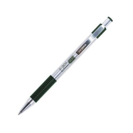 [ZEBRA_704VDEFNC012] Zebra Boligrafo F-301 grip punto fino tinta verde cuerpo de acero caja c/12