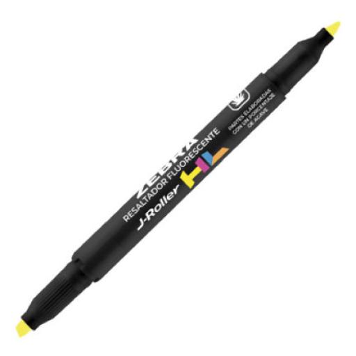 [ZEBRA_300AMOCNC012] Zebra Resaltador Zebra Jroller HL Doble punta color amarillo caja c/12