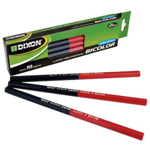 [DIXON_47074] Dixon Lapiz bicolor DIXON hexagonal grueso caja c/10 piezas
