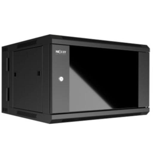 [NEXXTSOLUTIONS_AW222NXT02] Nexxt Solutions Gabinete de Pared Nexxt Solutions NPC-P9U66B Abatible Ensamblado 9U 600x550mm 2 Ranuras Ventilador Negro