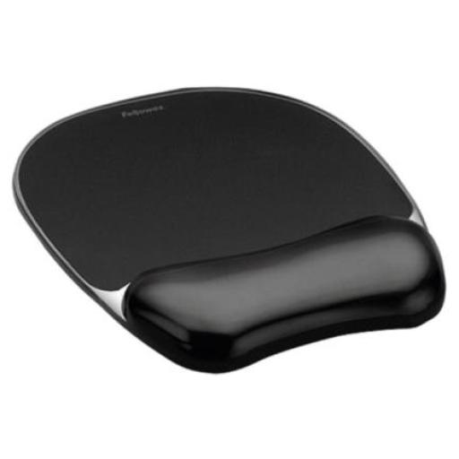 [FELLOWES_9112101] Fellowes Mouse Pad Fellowes con Reposamuñecas de Gel Crystal Color Negro