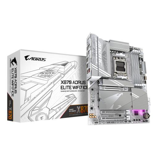 [GIGABYTE_X870 A ELITE WF7 ICE] MOTHERBOARD GIGABYTE (X870 A ELITE WF7 ICE) SOCKET AM5, 4*DDR5 8000MHZ, HDMI, ATX, WIFI7/BT