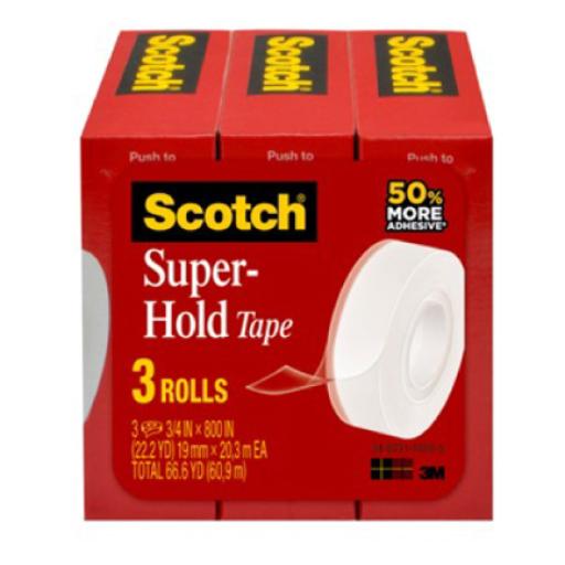 [3M_70007070876] 3M Cinta Scotch 3M Super Adhesiva 0.19 X 25.4 mts C/3 piezas