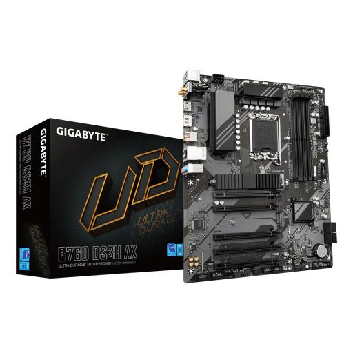 [GIGABYTE_B760 DS3H AX] MOTHERBOARD GIGABYTE (B760 DS3H AX) SOCKET 1700, 4*DDR5 7600MHZ, HDMI, DP, ATX