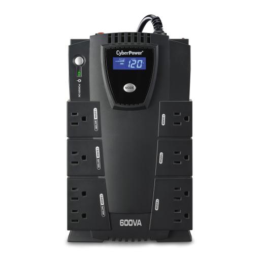 [CYBERPOWER_CP600LCD] CyberPower UPS de 600 VA/340 W, Topología Standby, Entrada 120 Vca NEMA 5-15P, Tipo Gabinete Compacto, Con 8 Tomas NEMA 5-15R