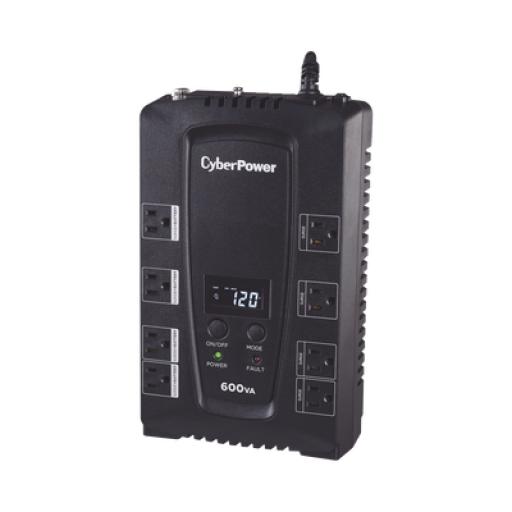 [CYBERPOWER_CP600LCD] CyberPower UPS de 600 VA/340 W, Topología Standby, Entrada 120 Vca NEMA 5-15P, Tipo Gabinete Compacto, Con 8 Tomas NEMA 5-15R