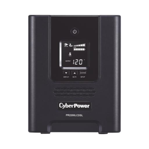 [CYBERPOWER_PR2200LCDSL] CyberPower UPS de 2070 VA/1980 W, Topología Línea Interactiva, Entrada 120 Vca NEMA 5-20P, Onda Senoidal Pura, Tipo Mini Torre, Con 7 Tomas NEMA 5-20R y 1 NEMA L5-20R