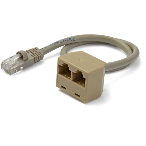 [STARTECH.COM_RJ45SPLITTER] StarTech.com Cable Adaptador Divisor Splitter RJ45 2 a 1 - Hembra a Macho - Divisor Splitter para Cable de Red Ethernet RJ45
