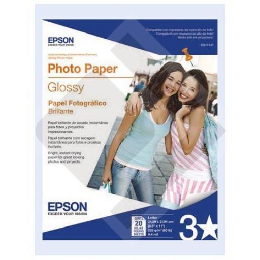 [EPSON_S041141] Epson Photo Paper Glossy 8.5" x 11" 20s papel fotográfico